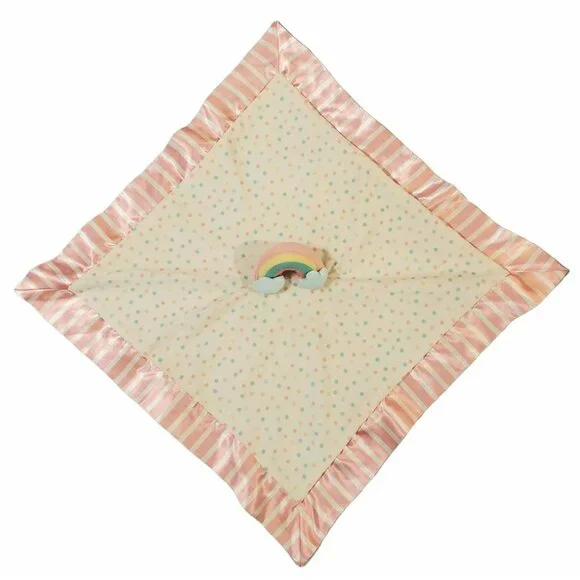 Matilda Jane Lovey Security Blanket Dream Chasers Rainbow Satin Trim Polka Dots - Picture 2 of 10